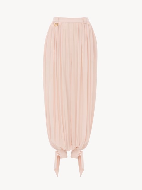 Fluid cropped pants in silk