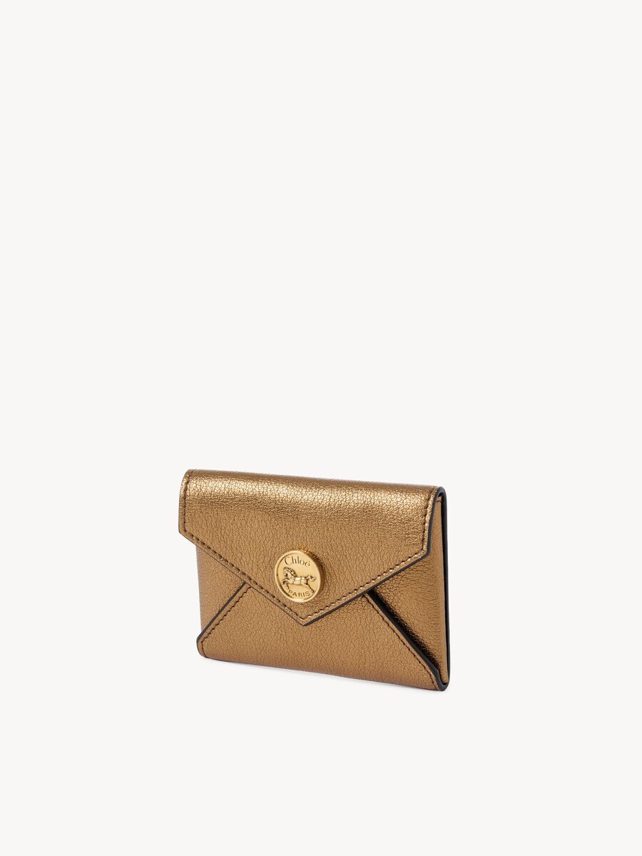 Envelope card holder in metallized leather - 3