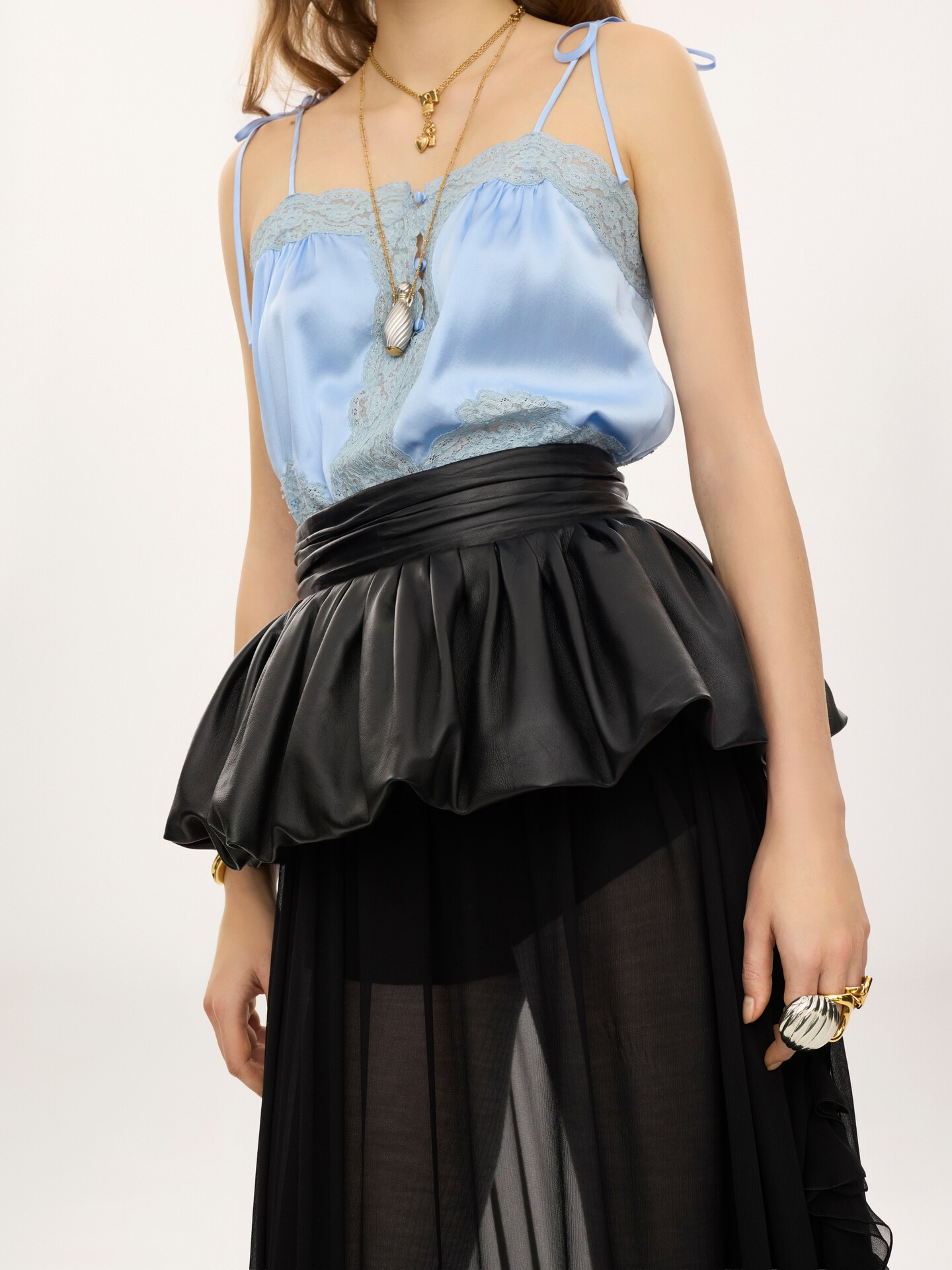 Peplum belt in leather - 2.0