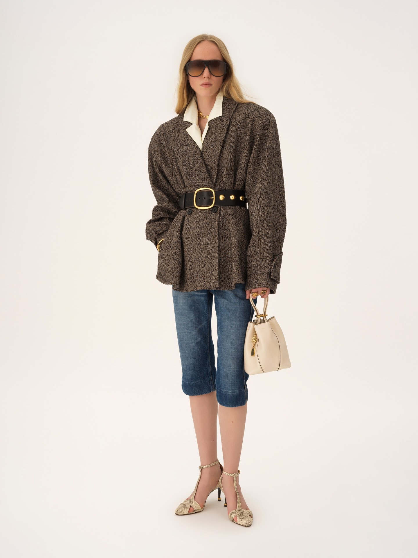 Small Chlo&eacute; Spin tote bag in grained leather - 7.0