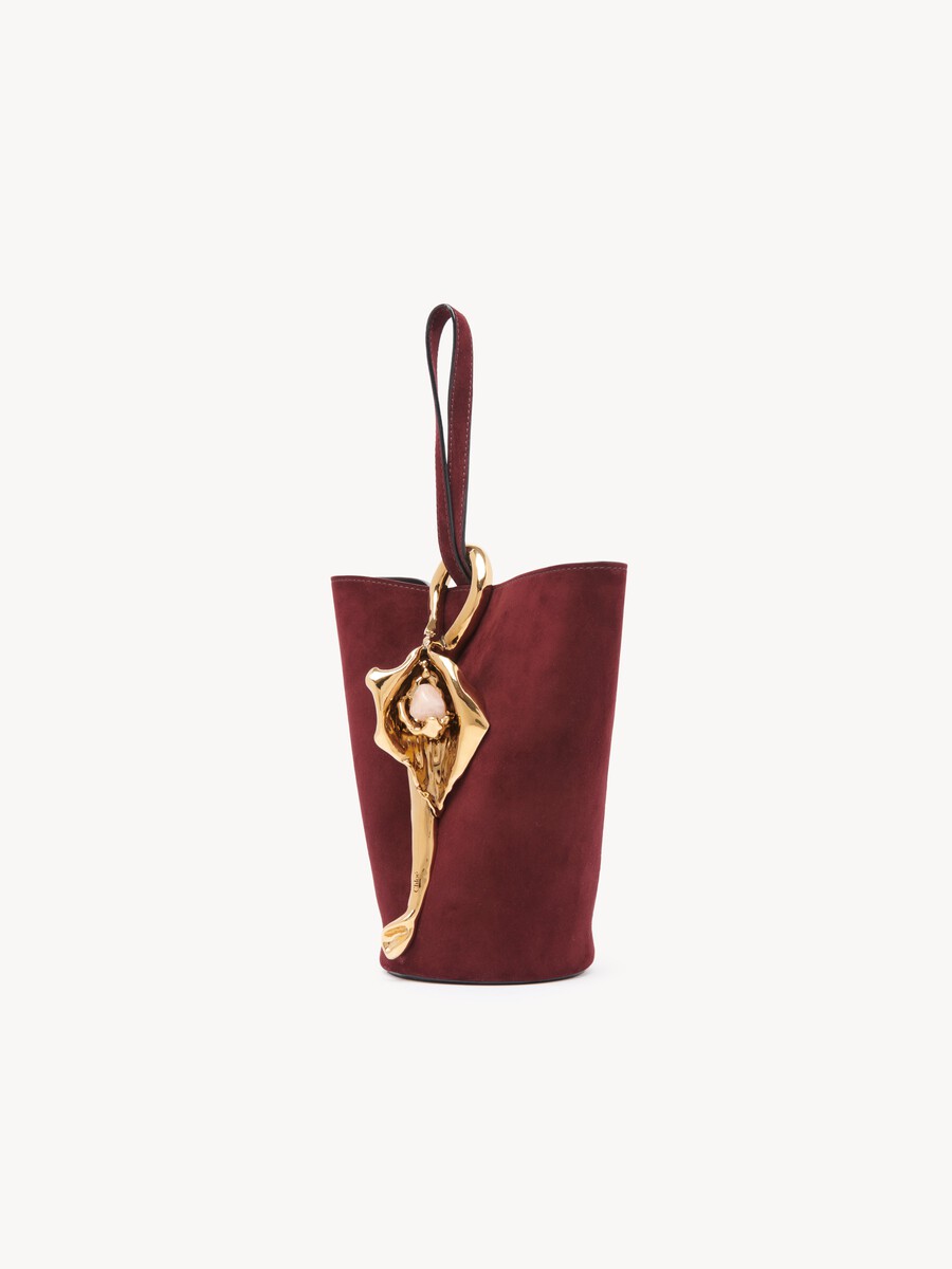 Small Eden Treasures wristlet bucket bag in suede leather - 4