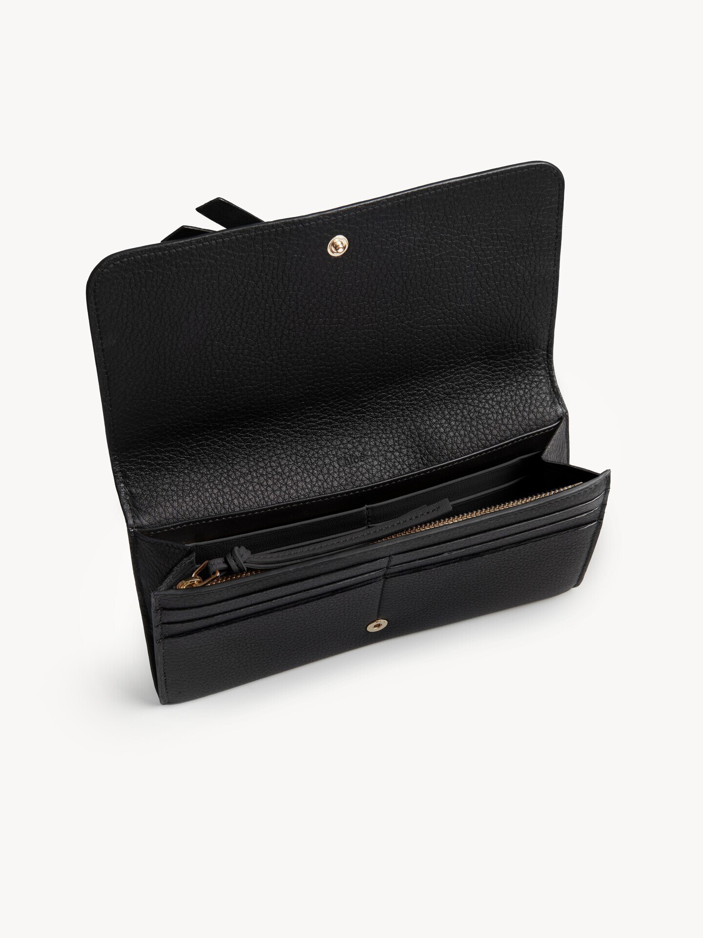 Alphabet wallet with flap in grained leather - 2.0