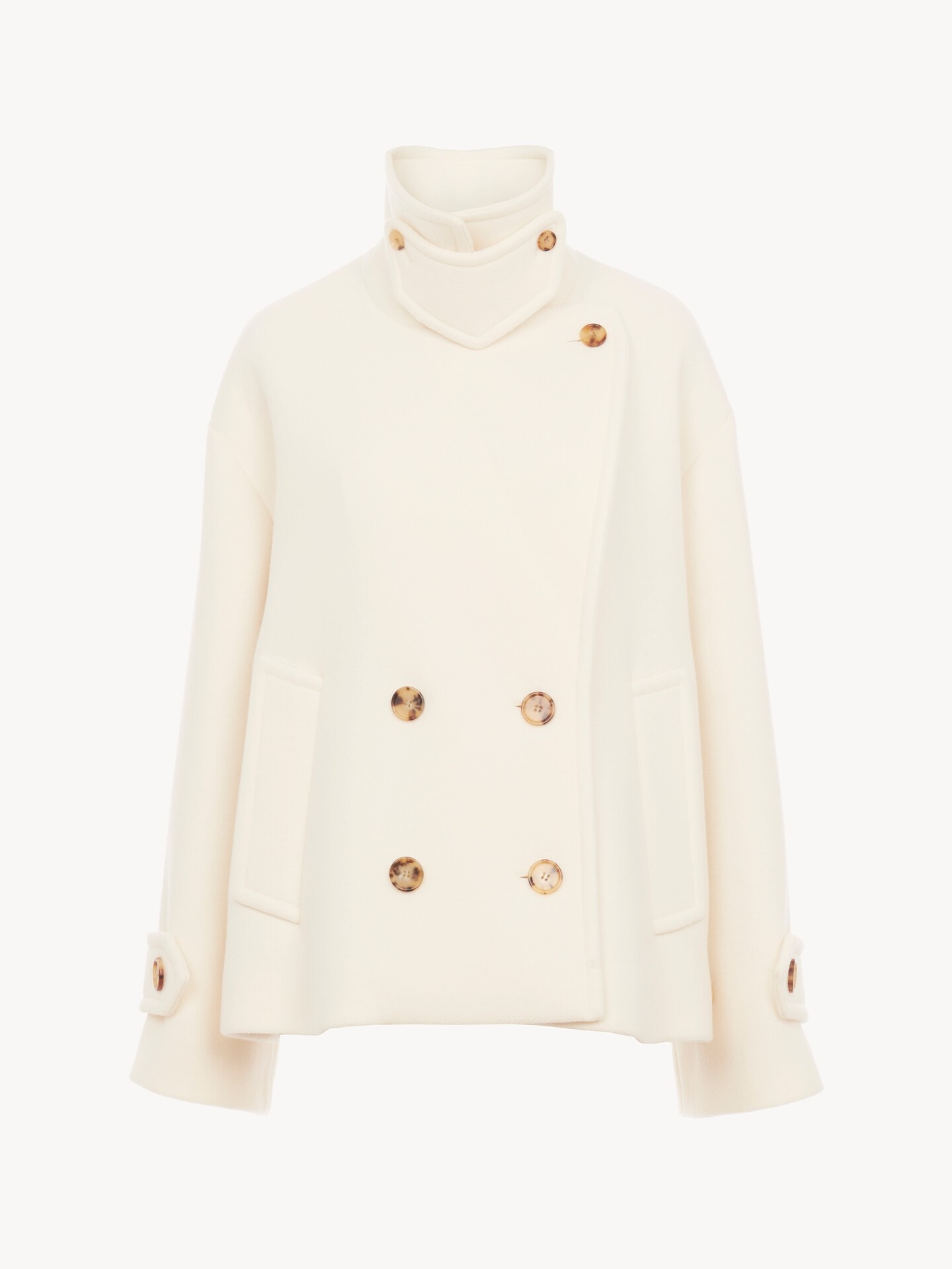 Oversized short coat in wool - 2.0