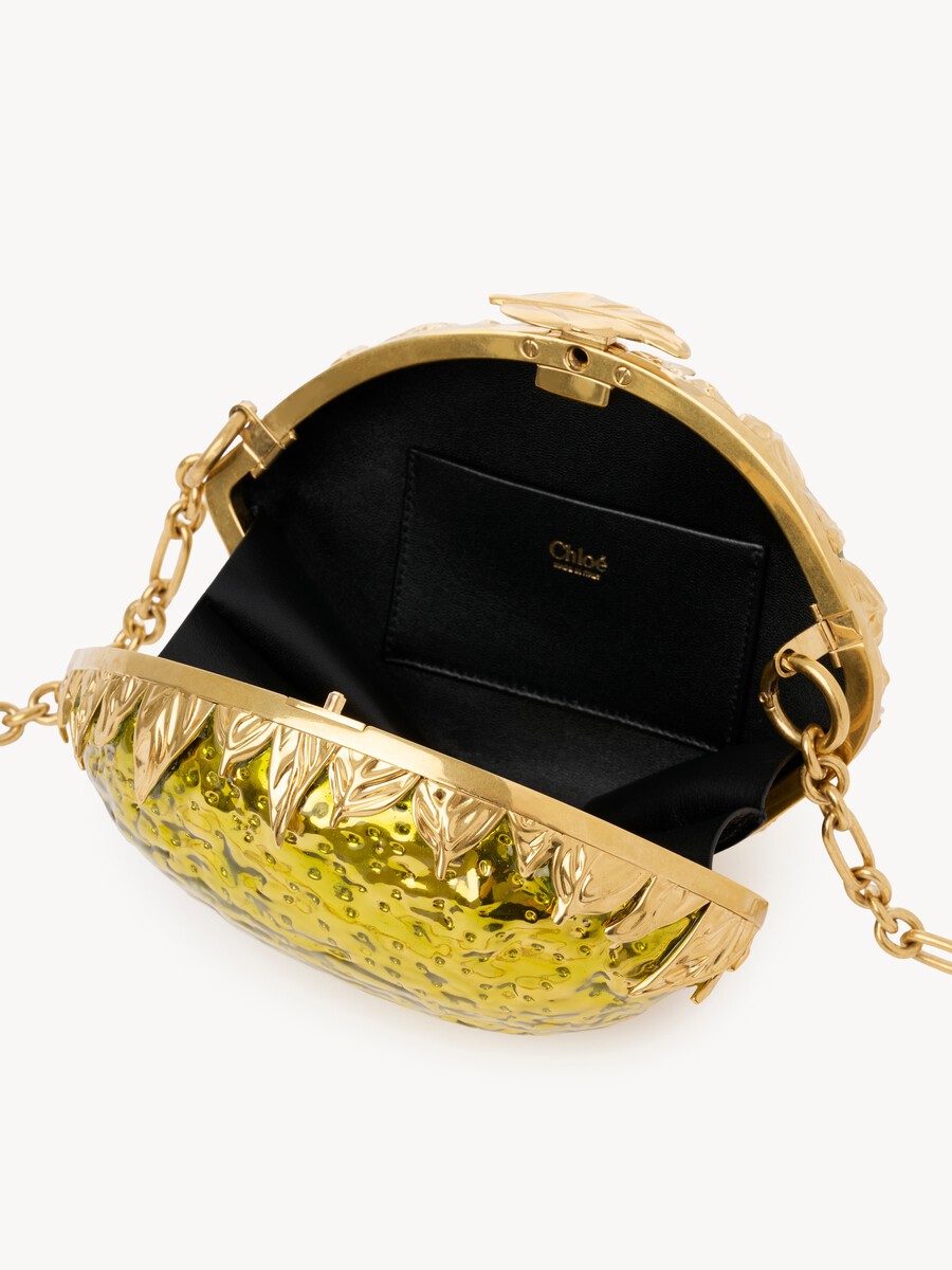Chlo&eacute; Tropicus lemon minaudi&egrave;re in brass - 5