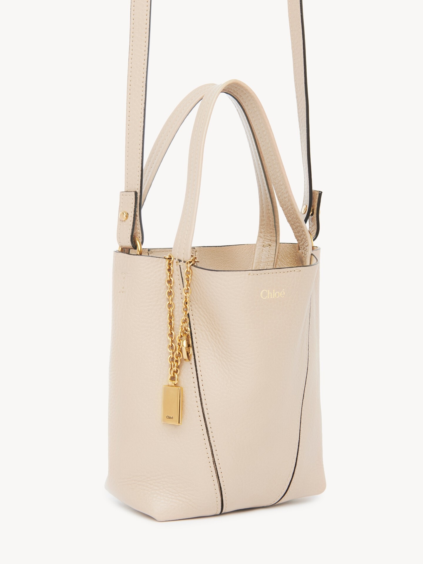 Small Chlo&eacute; Spin tote bag in grained leather - 5.0