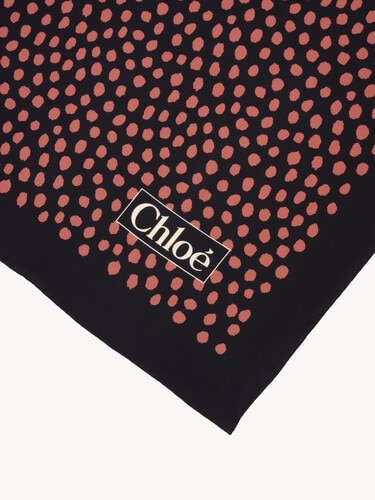 The Chlo&eacute; Spotted square scarf in silk - 4
