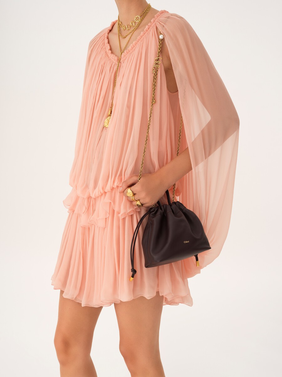 Minibolso de hombro Chlo&eacute; Icons con cadena de cuero suave - 3