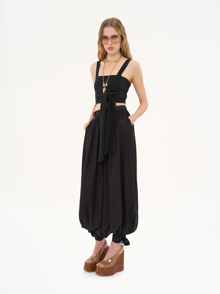 Fluid pleated pants in silk charmeuse - 3