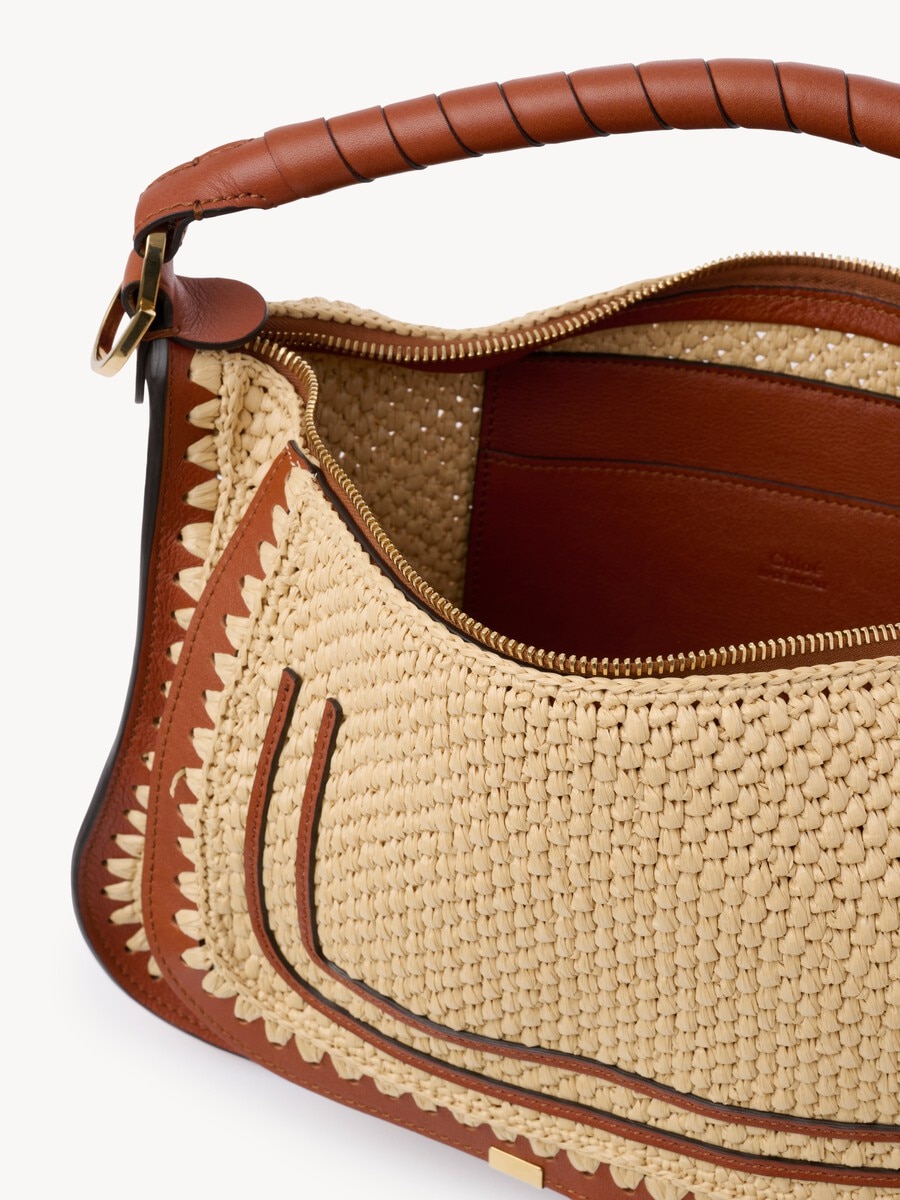 Small Marcie shoulder bag in raffia-effect - 4
