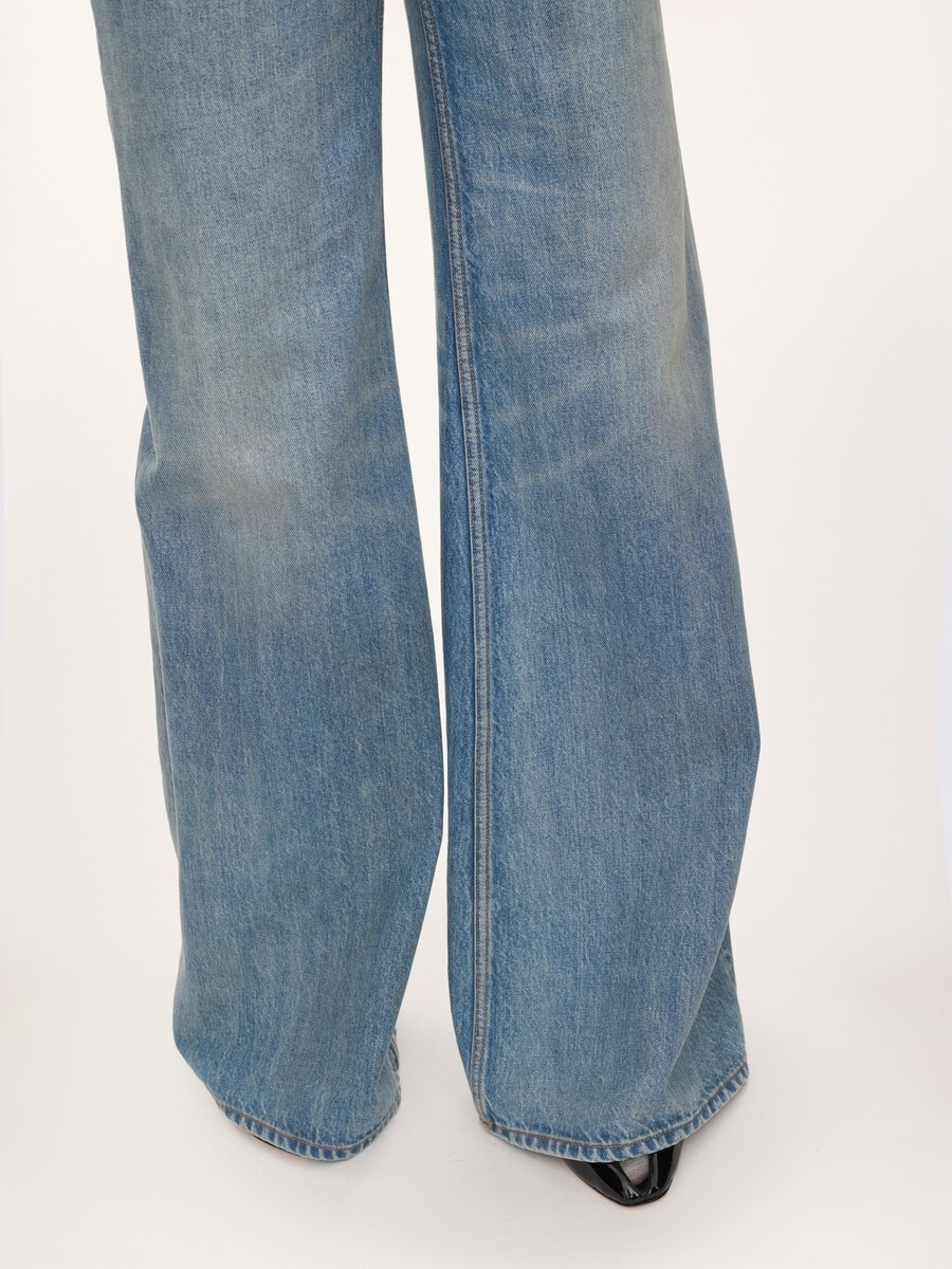 High-rise wide-leg jeans in denim - 6
