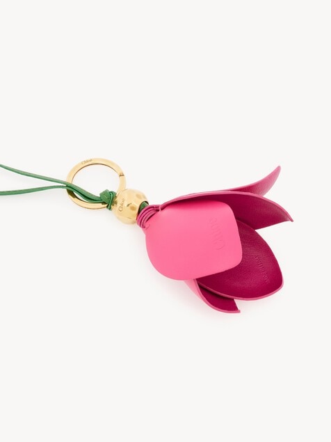 Charm de bolso llavero Chlo&eacute; Symbols Tulip de cuero granulado