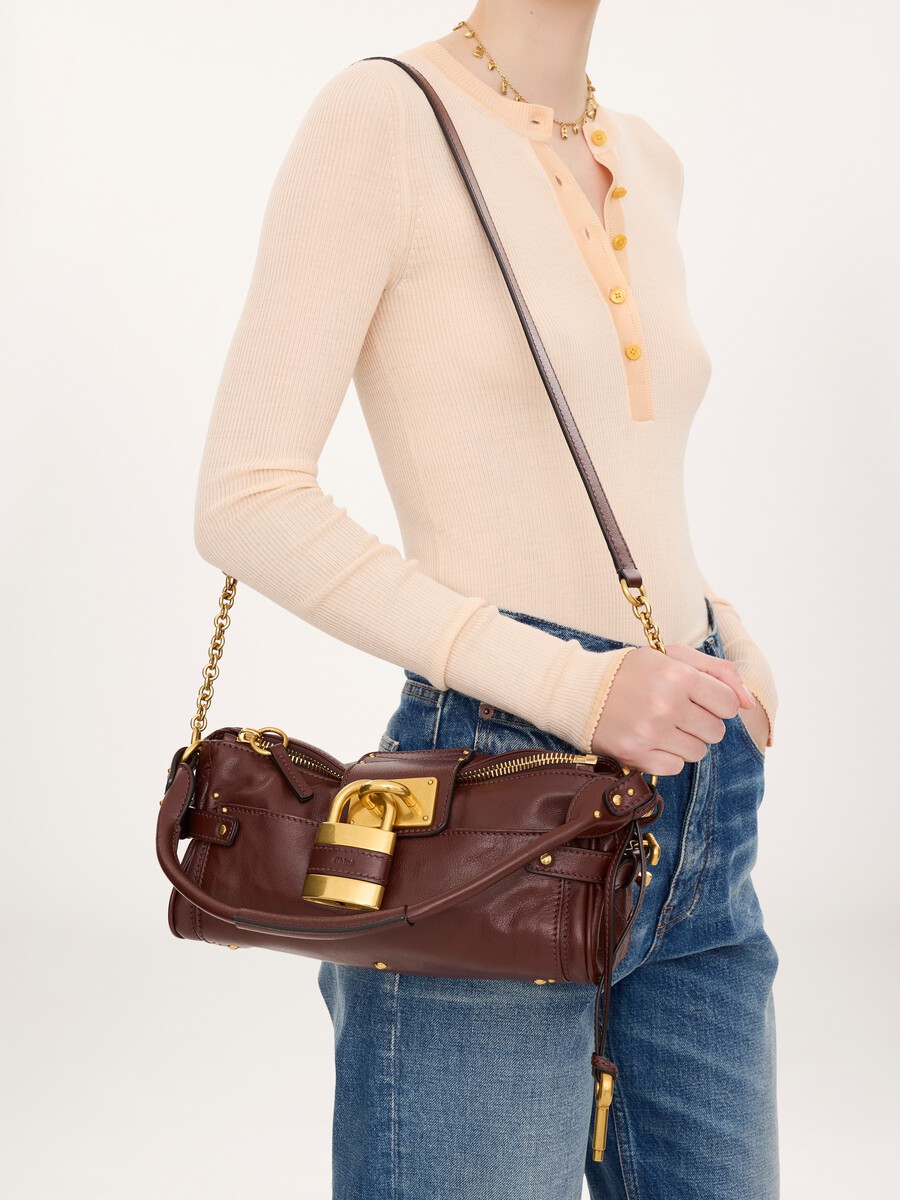 Bolso Paddington peque&ntilde;o con correa de cuero granulado - 3