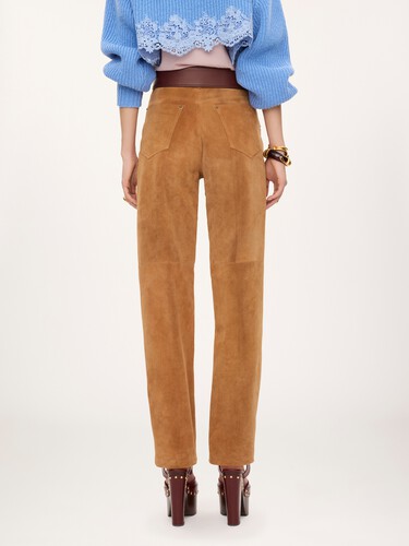 Skinny pants in suede leather - 5