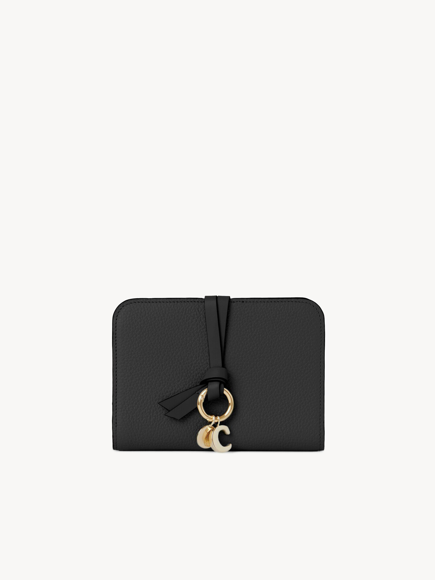 Portefeuille &agrave; deux volets Alphabet en cuir grain&eacute; - 1.0
