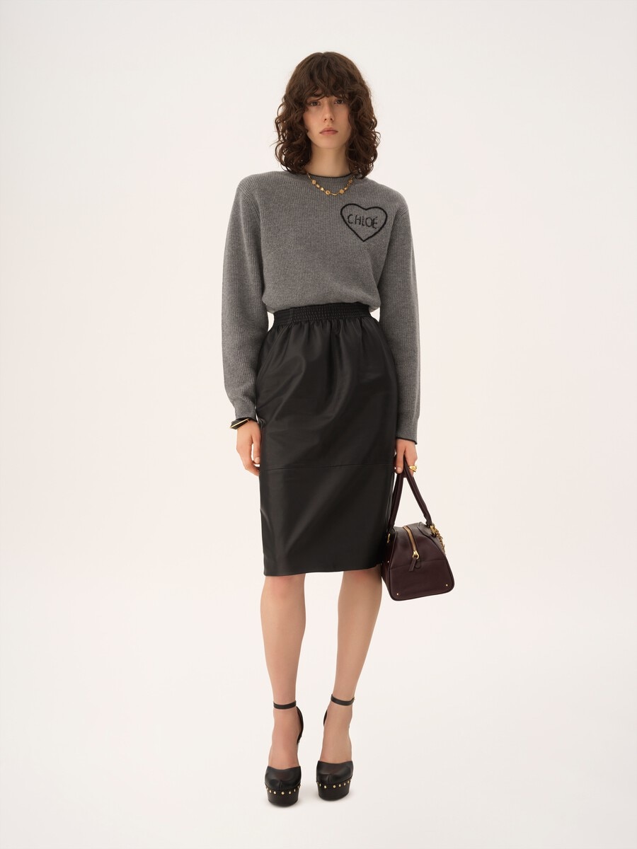 Jersey cropped ajustado con logotipo de punto de lana - 3