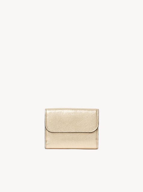 Mini Alphabet tri-fold in metallized leather