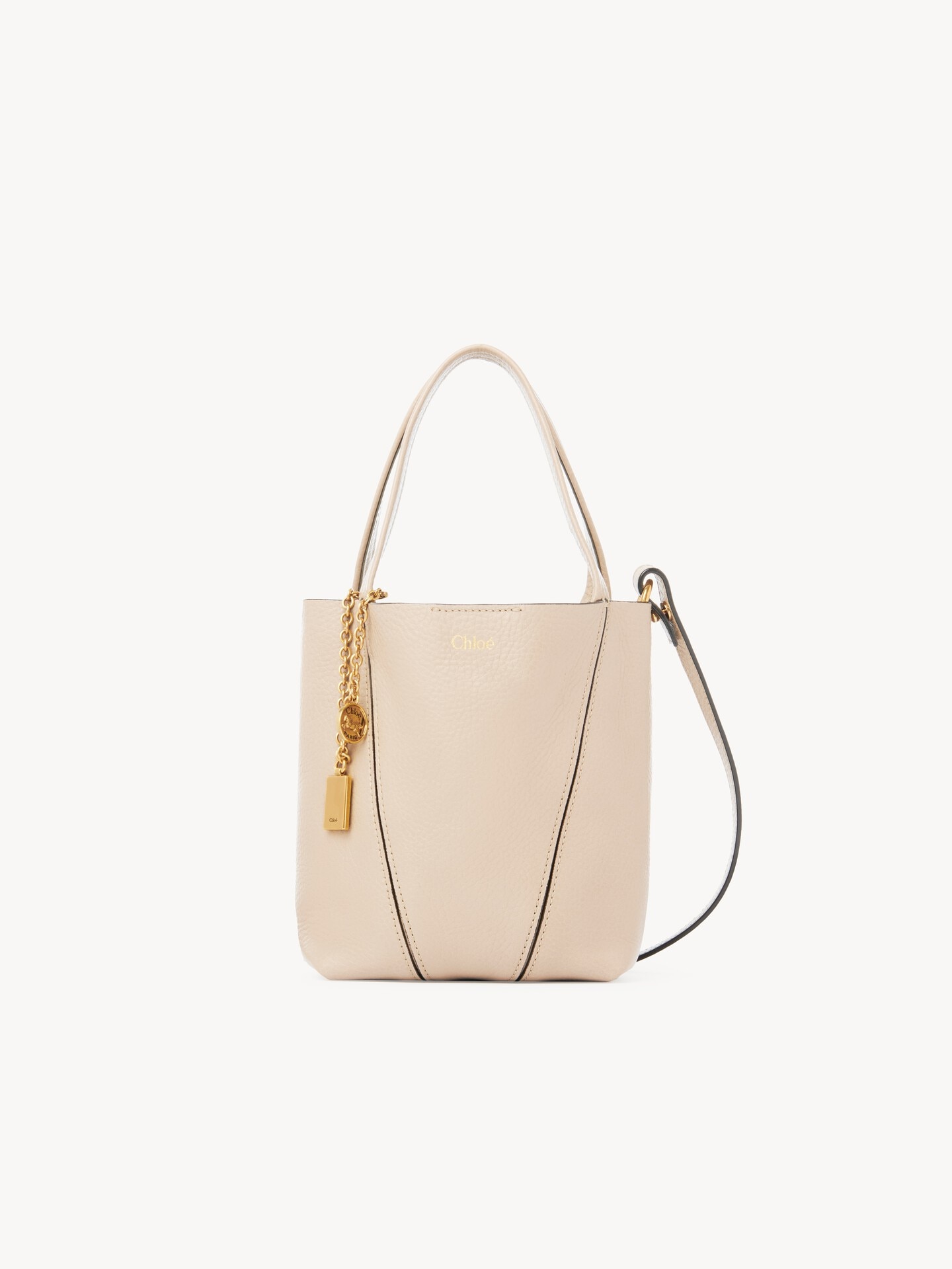 Small Chlo&eacute; Spin tote bag in grained leather - 1.0