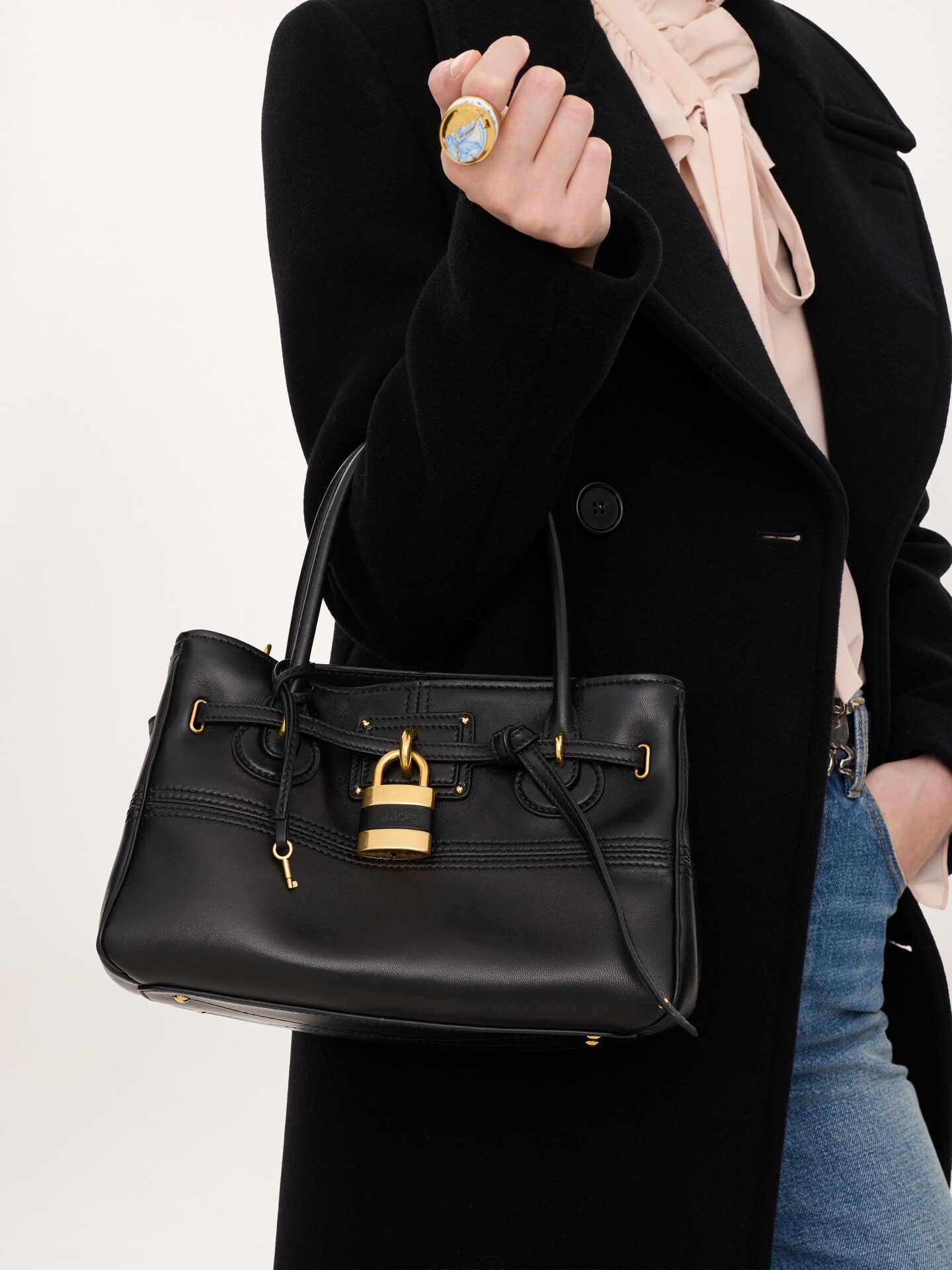 Small Paddington Sling top handle bag in soft leather - 3.0