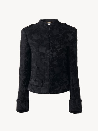 Fitted jacket in floral velvet - 2