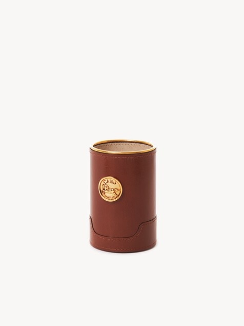 Perfume case in shiny leather