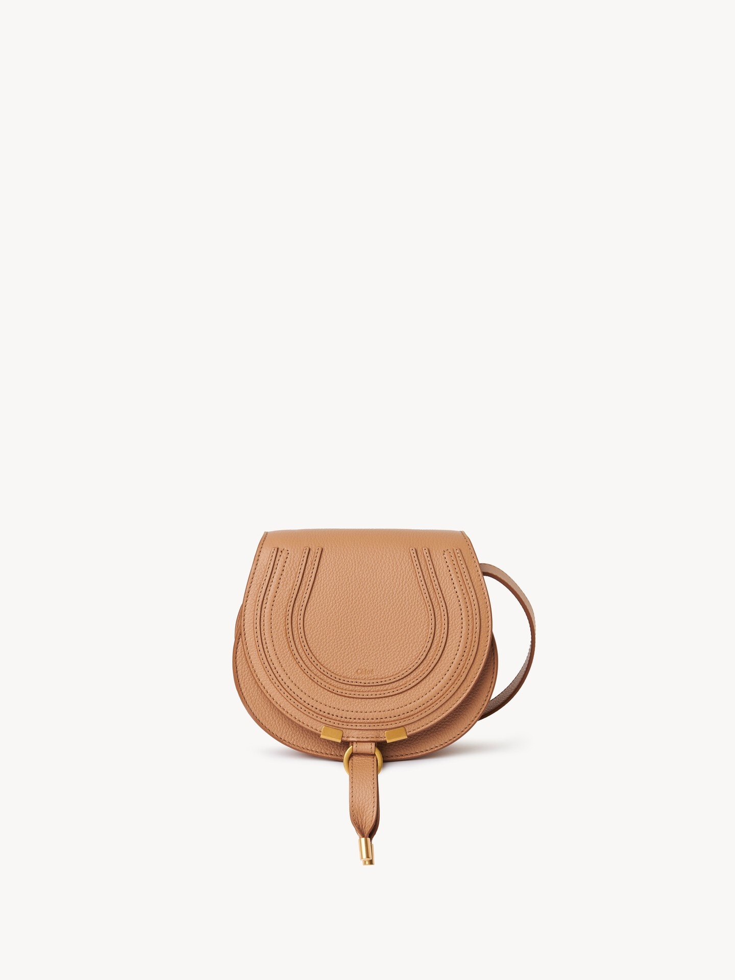 Small Marcie saddle bag in grained leather - 1.0