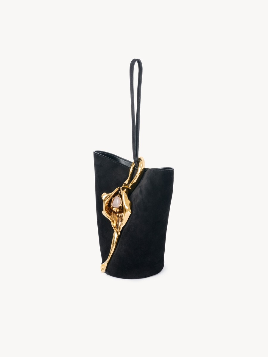 Small Eden Treasures wristlet bucket bag in suede leather - 4