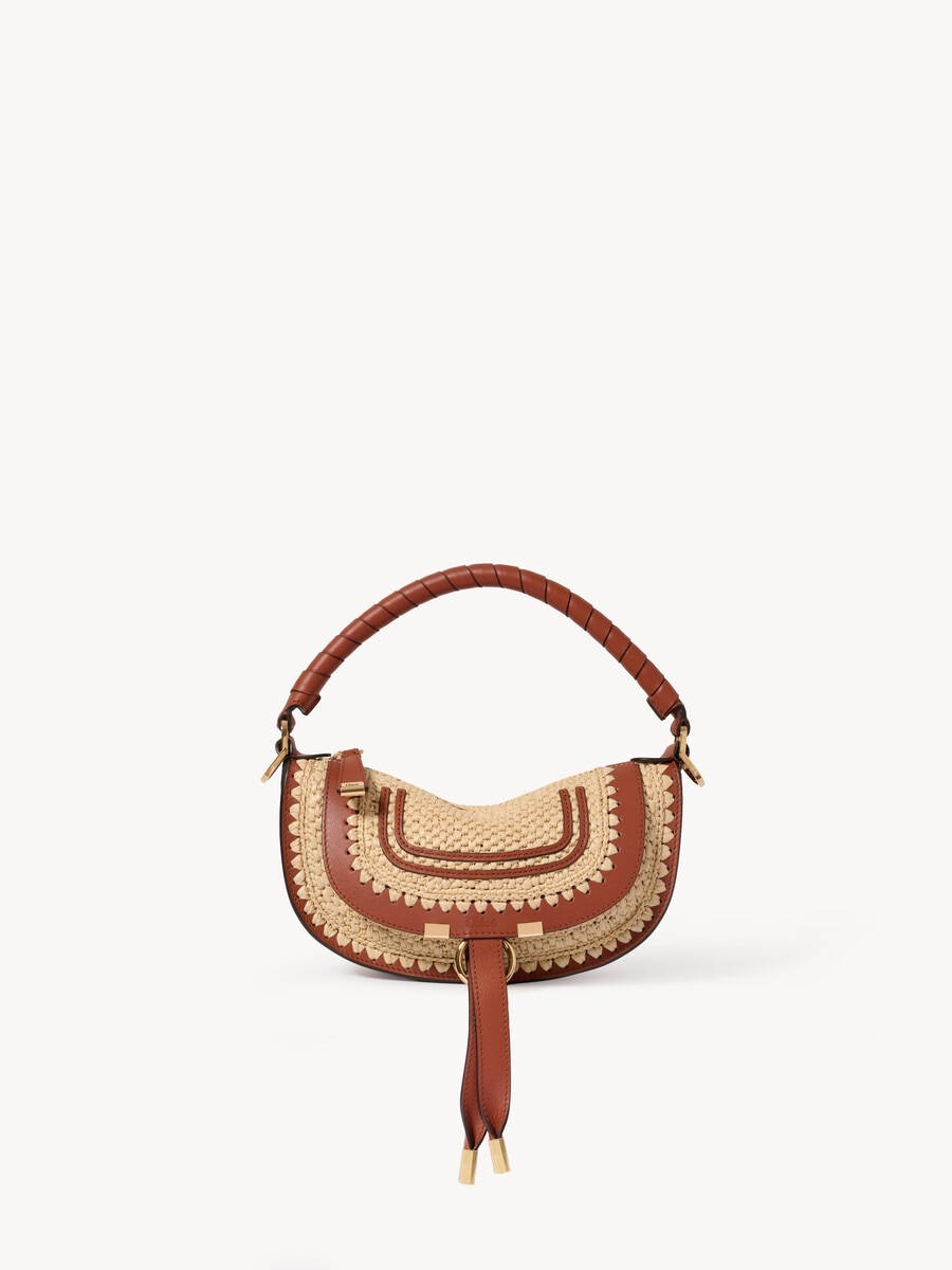 Mini Marcie shoulder bag in raffia-effect - 2