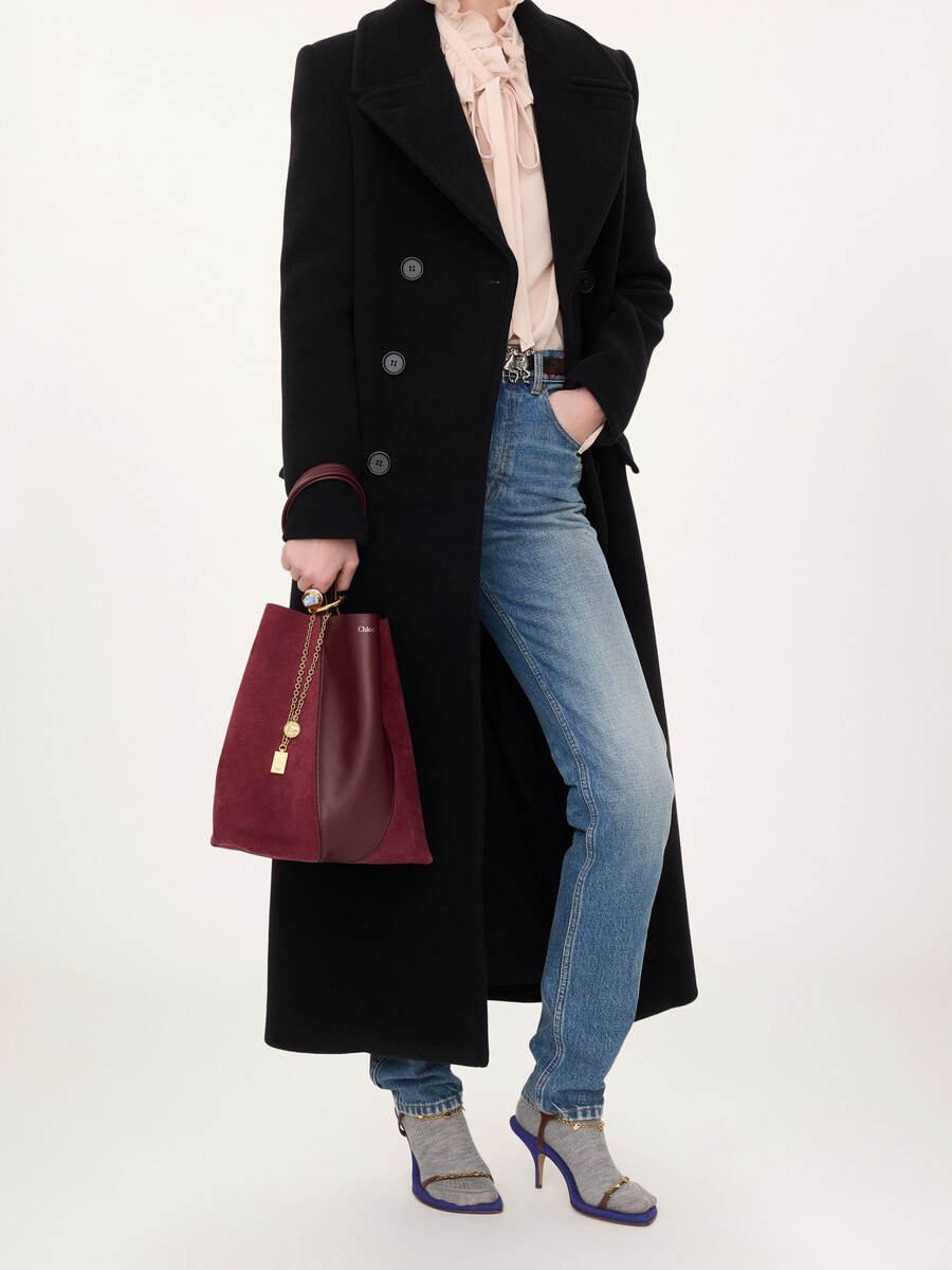Bolso tote Chlo&eacute; Spin de ante y cuero suave - 7