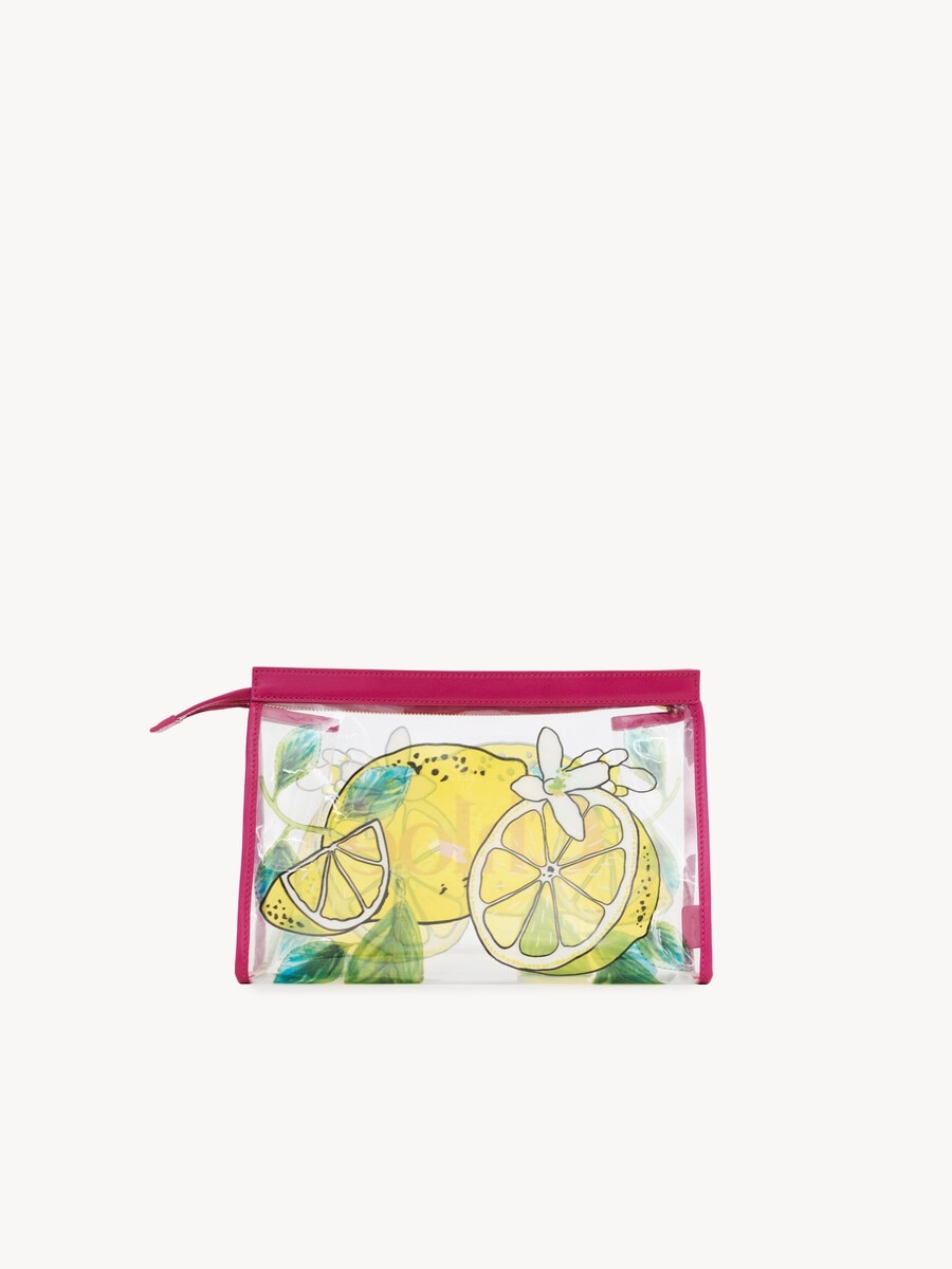 Chlo&eacute; Soleil zipped pouch in lemon-print jelly - 5