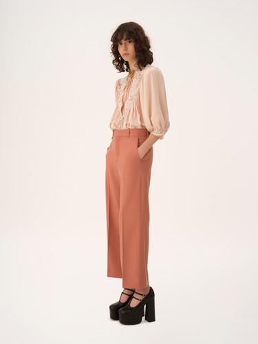 Flared bootcut pants in wool gabardine - 4