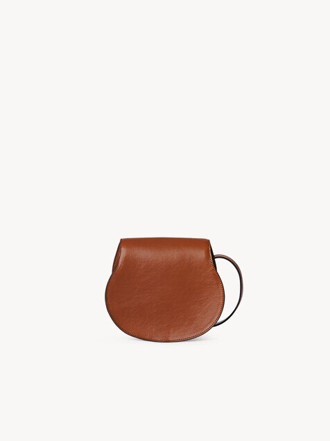 Small Marcie saddle bag in shiny leather