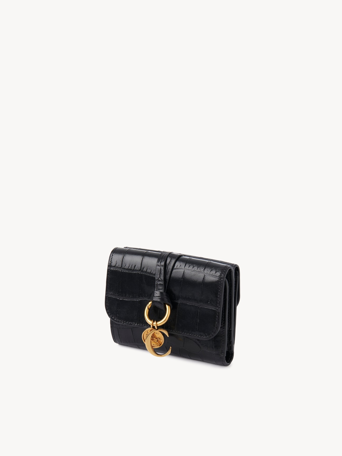 Small Alphabet tri-fold in croco-effect leather - 2.0
