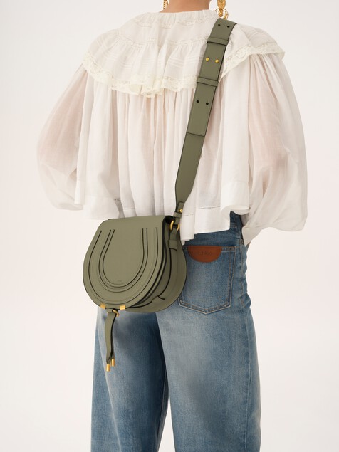 Marcie saddle bag in grained leather