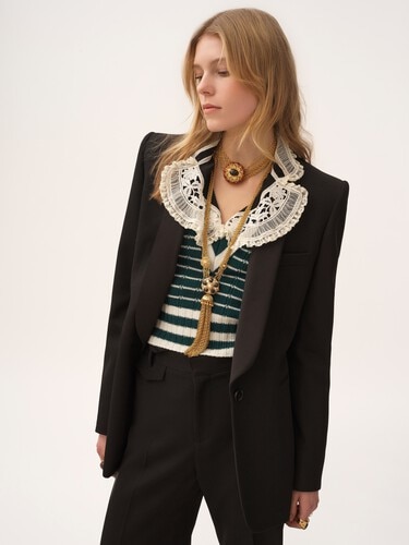 Tuxedo jacket in wool grain de poudre - 4
