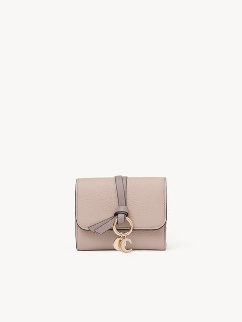 Small Alphabet tri-fold in grained leather