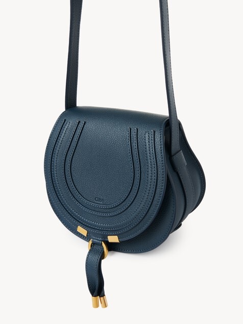 Small Marcie saddle bag in grained leather