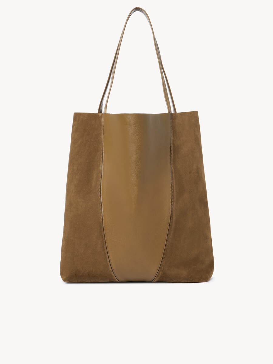 Bolso tote Chlo&eacute; Spin grande de ante y cuero granulado - 5