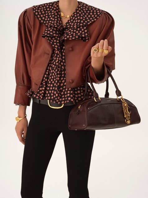 Bolso bowling Chlo&eacute; de cuero suave