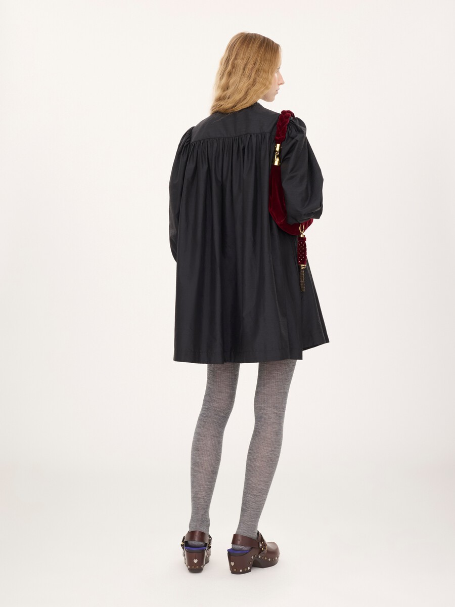 Long-sleeve mini dress in technical taffeta - 4