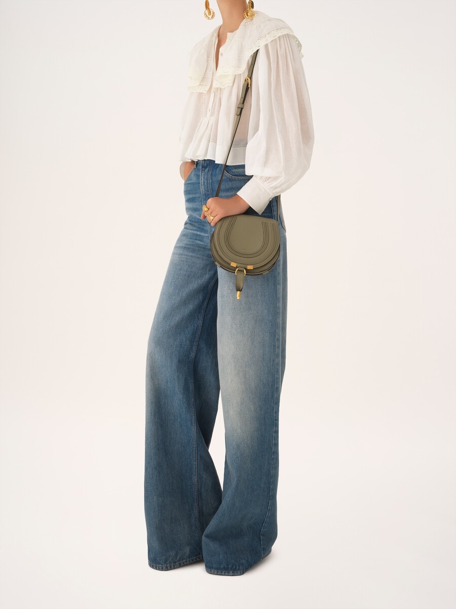 Small Marcie saddle bag in grained leather - 8