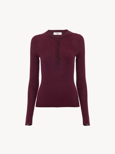 Henley shirt in superfine wool knit - 1