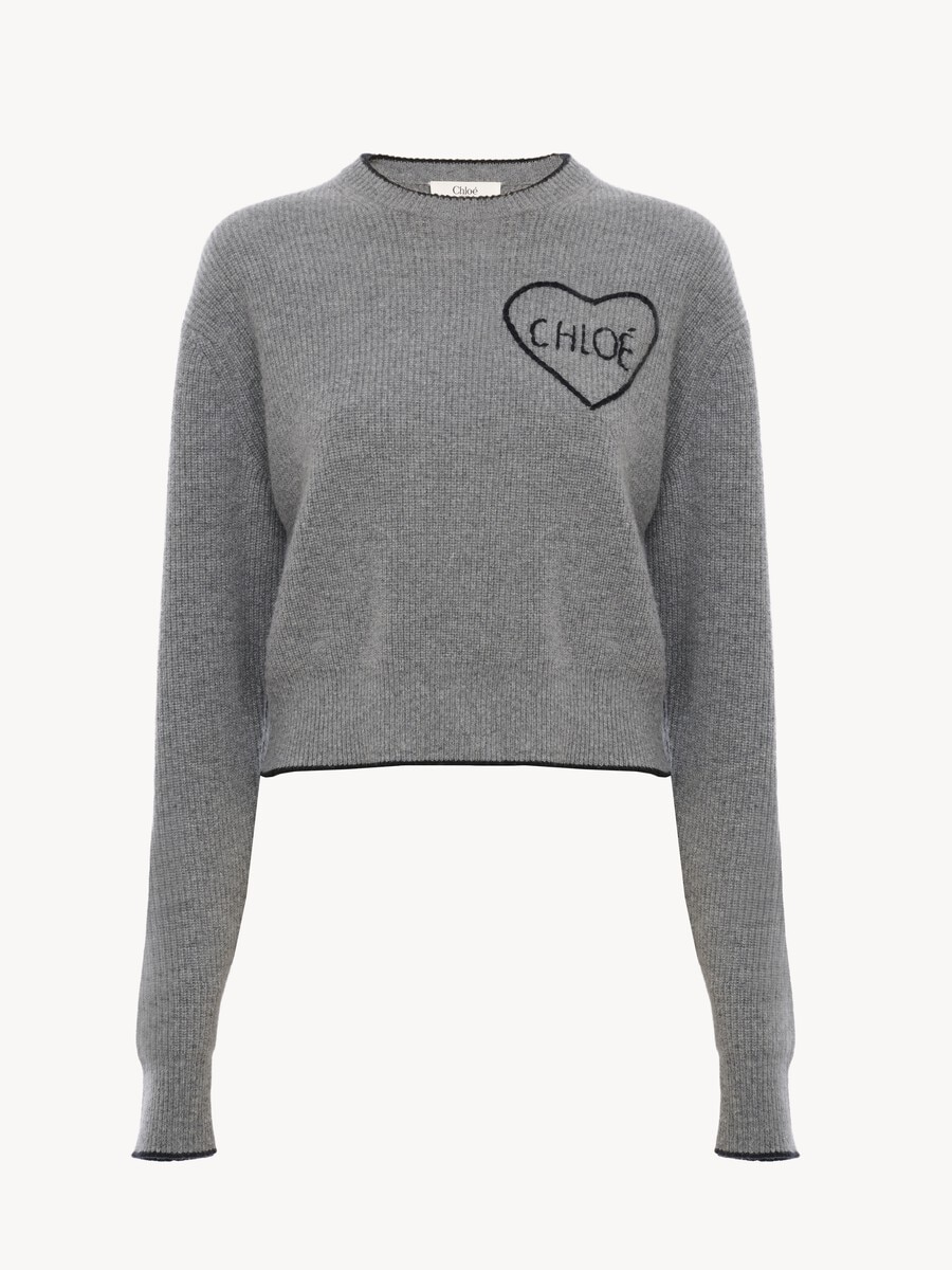 Jersey cropped ajustado con logotipo de punto de lana - 2