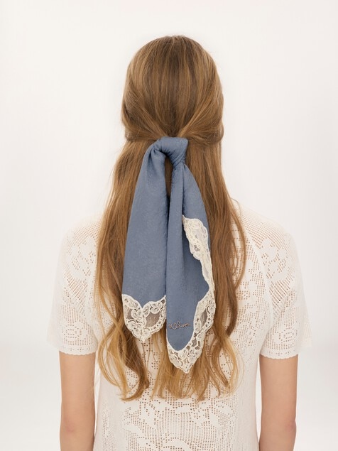 The Chlo&eacute; Poetic square scarf in silk & lace