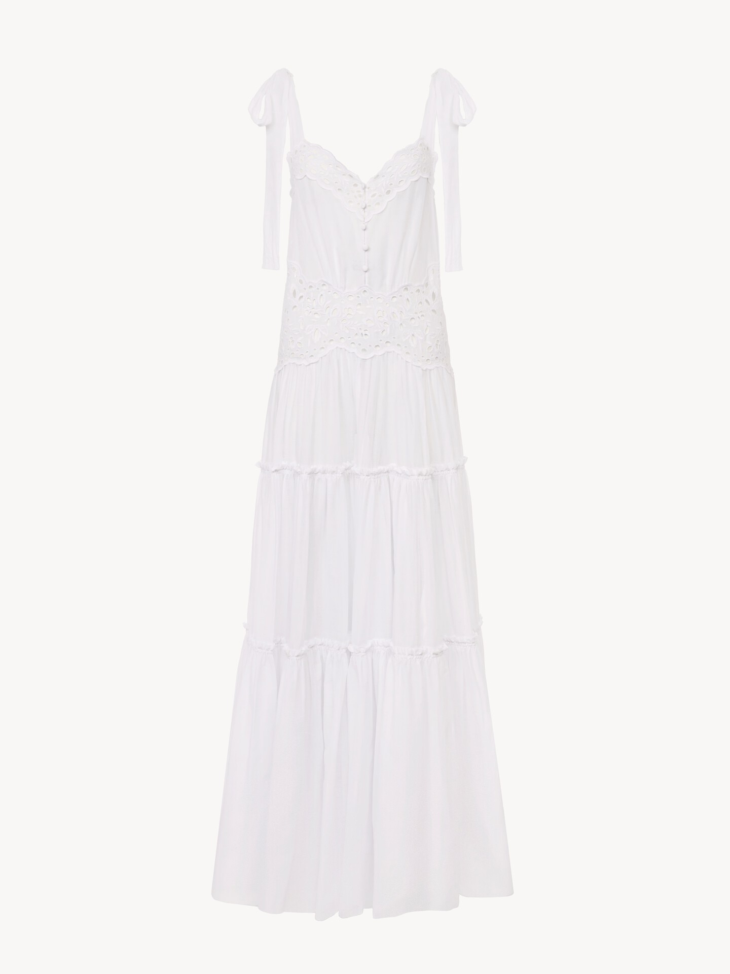 Tiered long dress in cotton voile - 2.0