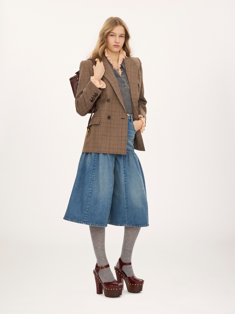 Chaqueta de sastre con doble botonadura de lana de cuadros - 3