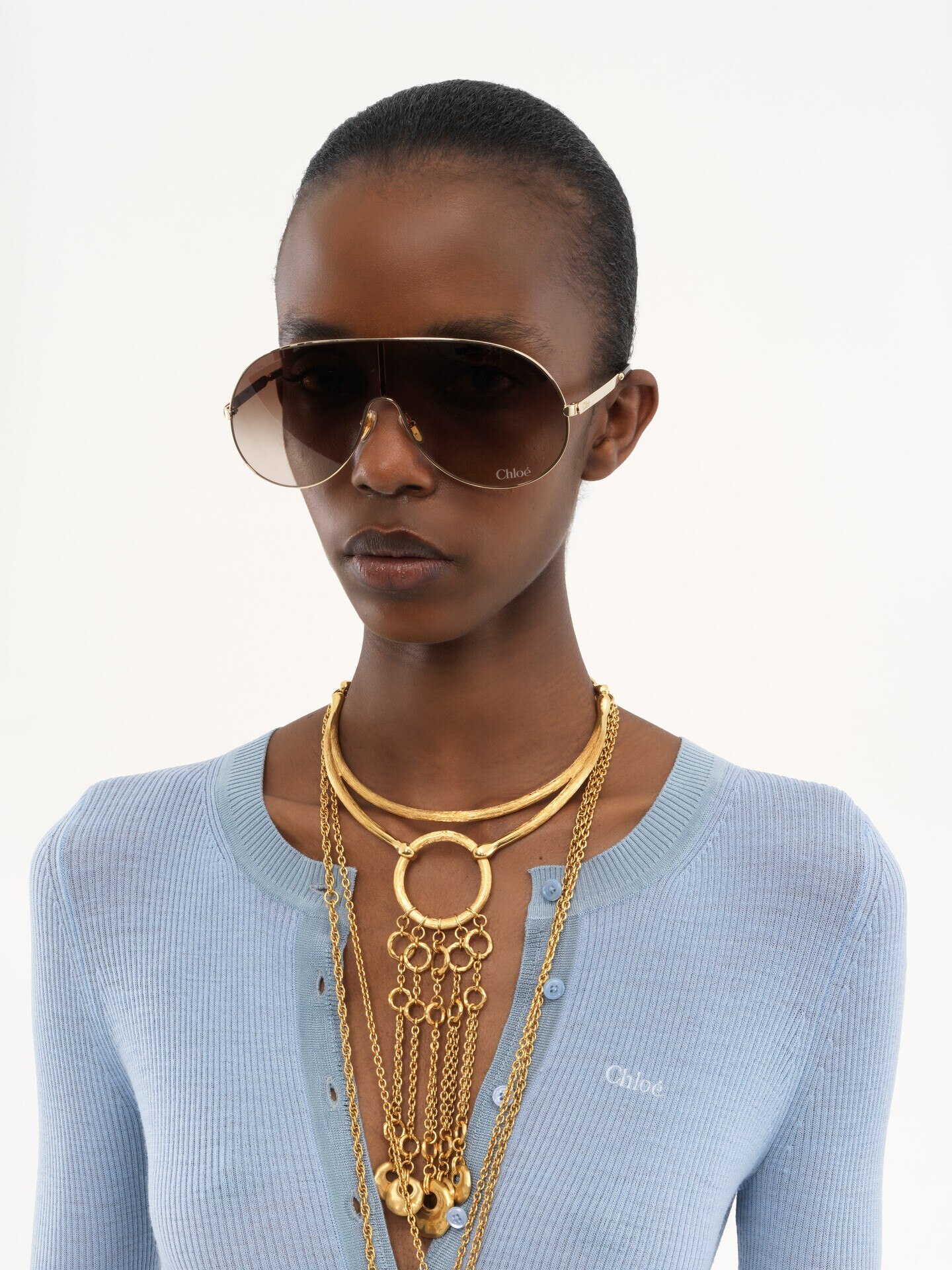 Knitted Henley shirt in superfine wool knit - 5.0