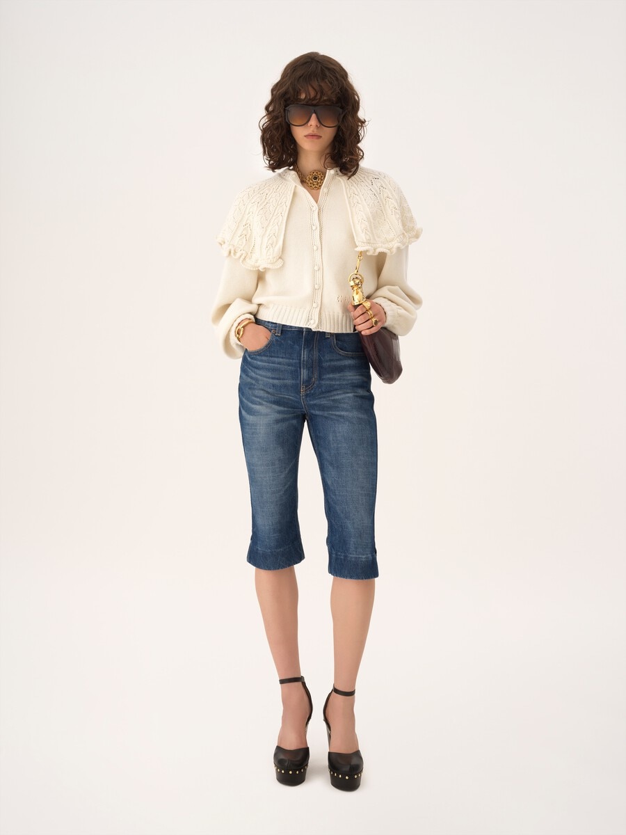 High-rise capri jeans in denim - 1