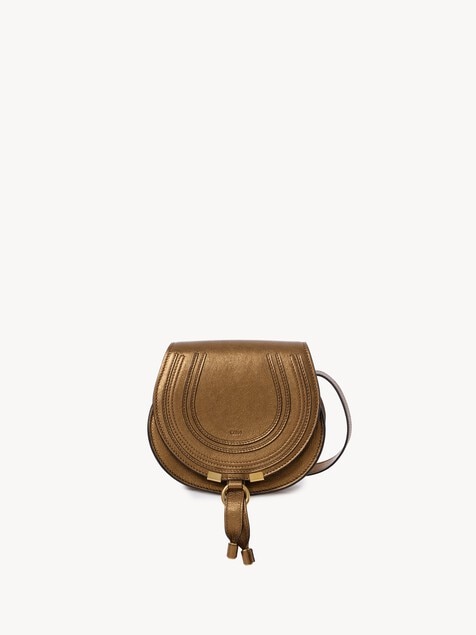 Petit sac port&eacute; &eacute;paule Marcie en cuir m&eacute;tallis&eacute;