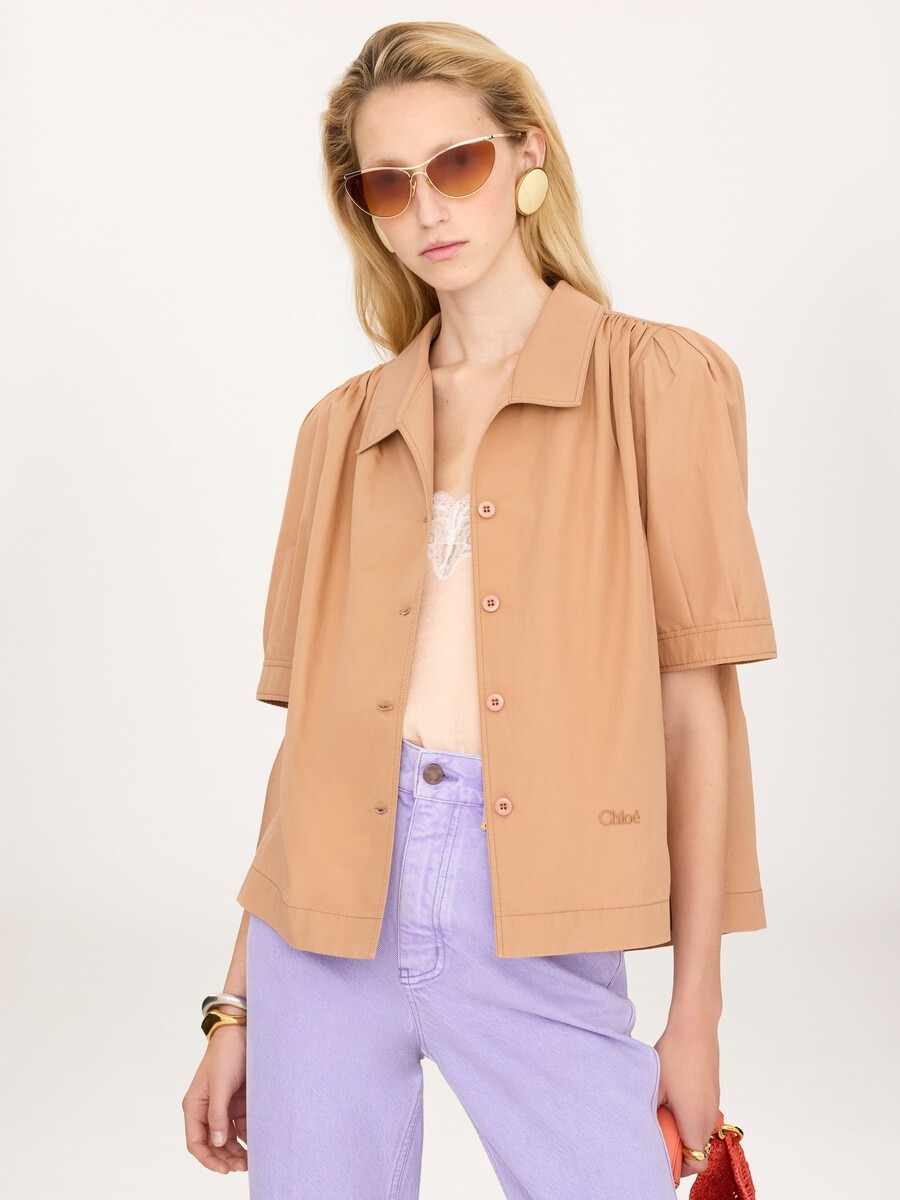Short-sleeve shirt in cotton poplin - 4