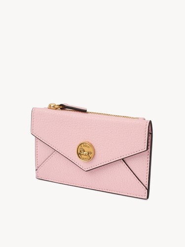Small Envelope purse with card slots in grained leather - 3